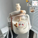 Axyaa Kawaii Jumbo Boba Water Bottle With Straw - Large Capacity Cute Stirring Cup