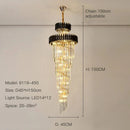Axyaa Luxury Modern Crystal Chandelier - Black/Gold Loft Lighting Fixture