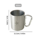 Axyaa Stainless Steel Carabiner Cup for Travel, Camping, Hiking