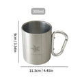 Axyaa Stainless Steel Travel Mug with Carabiner Handle for Camping & Hiking