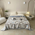 Axyaa Cotton Gauze Floral Throw Blanket with Tassel Detail