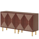 Tribesigns Natural Wood Buffet Cabinet, 59" Freestanding Sideboard by Axyaa