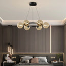 Axyaa Nordic Ring Chandelier Smoky Gray Bubble Ball Lamp for Living Room