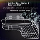 Axyaa Stainless Steel Triangle Double Layer Shelf - Space Saving Bathroom Kitchen Corner Storage