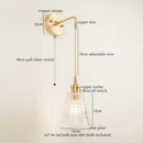 Axyaa Striped Glass LED Wall Sconce - Japanese Vintage Style