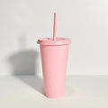 Axyaa Kawaii Coffee Cup Tumbler with Straw Lid - Portable Reusable BPA-Free Bottle