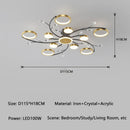 Axyaa Crystal LED Ceiling Lamp: Nordic Design for Living Room, Bedroom, Dining and Study