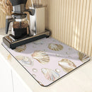 Axyaa Sea Shell Pearl Coffee Mat: Quick Dry Kitchen Drying Mat