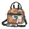 Axyaa Cute Cats Thermal Lunch Bag: Insulated Bento Tote for School & Office