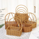 Axyaa Imitation Rattan Kitchen Storage Basket Brown with Handle