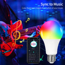 Axyaa Bluetooth LED Lamp Smart Life App Control E27 9W 15W 18W Colorful Light Bulb