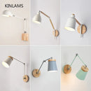 Axya Nordic Bedside Lamp Solid Wood Macaron Modern Wall Light