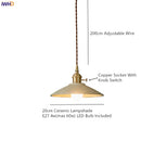 Axyaa Ceramic LED Pendant Lamp Copper Hanglamp for Dining Living Room