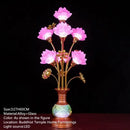 Axyaa LED Lotus Table Lamp: Illuminating Buddha's Presence in Worship Settings