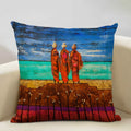 Axyaa African National Style Oil Painting Cushion Cover for Living Room Sofa Art