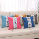 Axyaa Blue White Porcelain Chinoiserie Pillow Cover Chinese Style Linen Living Bedroom