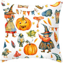 Axyaa Halloween Pumpkin Cushion Cover 18x18 - Farmhouse Throw Pillow for Home Decor