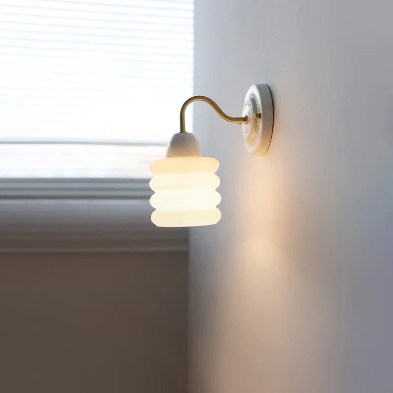 Axyaa White Glass LED Wall Lamp Modern Nordic Style