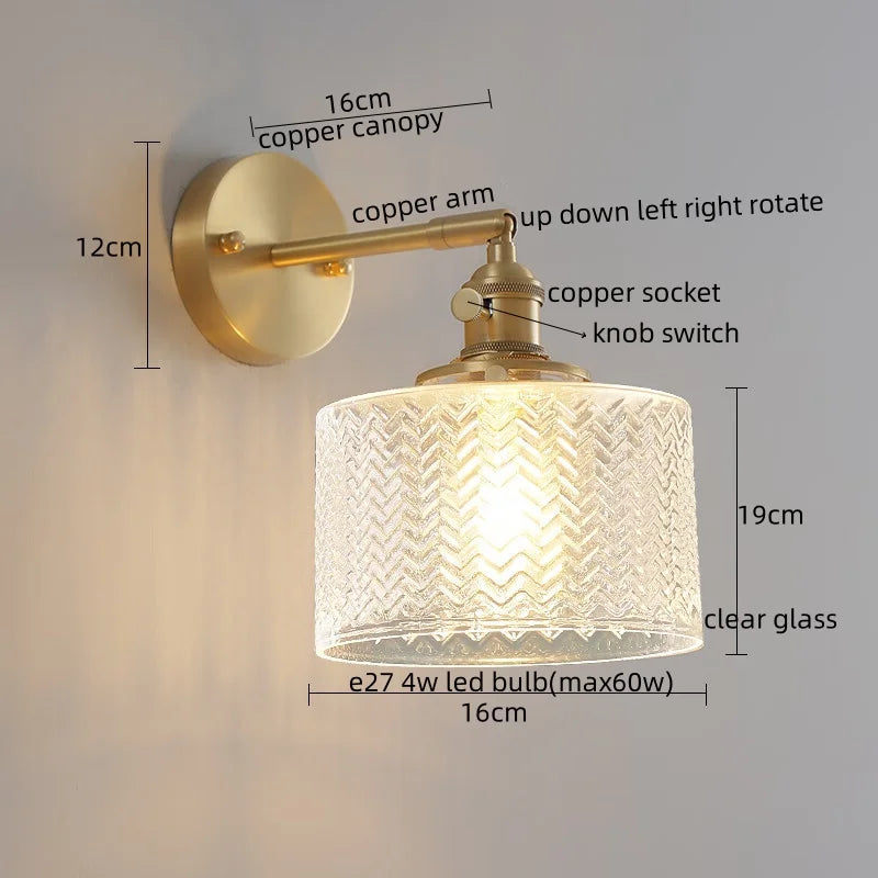 Axyaa Green Glass LED Wall Lamps | Modern Applique Murale for Home Decor