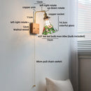Axyaa Glass Wood LED Wall Lamp for Bedroom Bathroom Mirror Fixture