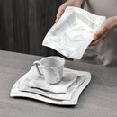 Axyaa Marble Grey Porcelain Tableware Set for 6, 30-Piece Dinnerware with Plate/Cup/Saucer