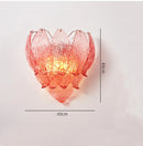 Axyaa Pink Glass Wall Lamp, French Romantic Restaurant Bedside Light