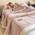 Axyaa Soft Velvet Double-Sided Fleece Blanket & Pillowcase Set for Warmth & Luxury