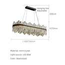 Axyaa Luxury Crystal Chandelier Black Gold LED Modern Home Decoration Dining Room Light