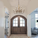 Axyaa French Retro Wooden Chandelier for Elegant Home and Hospitality Spaces