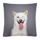 Axyaa Cute Dog Photo Polyester Cushion Cover for Home Sofa Car