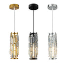 Axyaa Modern Black Crystal Pendant Chandelier - Small Gold Crystal Lighting for Kitchen & Entryway