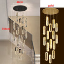 Axyaa Crystal Chandelier Stair Pendant Living Room Lighting Modern Interior Pendant Lights