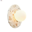 Axyaa Nordic Terrazzo Marble Stone LED Wall Sconce for Modern Bedroom and Staircase