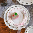 Axyaa Embossed Ceramic Dessert Plate European Style Hollow Love Fruit Plate