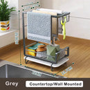 Axyaa Kitchen Dishcloth Holder Drying Hanger with Drain Pan - Sink Rack