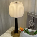 Axyaa Morden White Glass LED Bedside Table Lamp Wood Body E27 Bulb