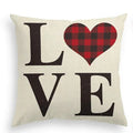 Axyaa Red Black Plaid Linen Pillow Cover - Customize 40x40 50x50 60x60