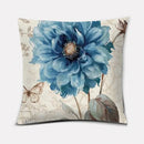 Luxurious Blue Bird Floral Pillowcase by Axyaa - 45x45cm Square Decor for Home & Office