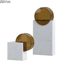 Axyaa Geometric Marble Vase: Creative Acrylic Flowers Display, Room Aesthetic Decor