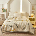 Axyaa Double Layer Winter Thicken Plush Weighted Blanket - Printed Flowers