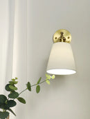 Axyaa Ceramic Nordic Wall Lamp with Switch, Vintage Sconce Light for Living Room