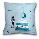 Axyaa Teal Blue Astronaut Pillowcase - Sea World Theme Sofa Cover