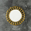 Axyaa Gold Plated Ceramic Steak Plate for Stylish Dining