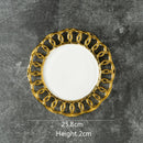 Axyaa Gold Plated Ceramic Steak Plate for Stylish Dining