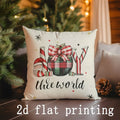 Axyaa Christmas Decor: Trees, Snowman & Truck Pillows Cushion Cover for Sofa, Bedroom, Car