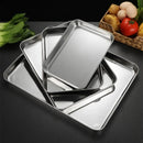 Axyaa Stainless Steel Food Serving Tray Set for BBQ Buffet Storage Organizers