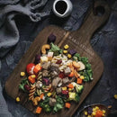 Axya Solid Wood Cutting Board & Tray Set for Food Photography Props