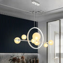Axyaa White Glass Led Chandelier for Modern Living Room Magic Bean Lighting