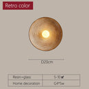 Axyaa Retro Wall Lamp: Wabi Sabi Round Sconce for Bedside, Corridor, Kitchen Decor