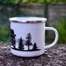 Axyaa Enamel Campervan Mug 11oz - Family Camping Milk Cup - Father Beer Mug